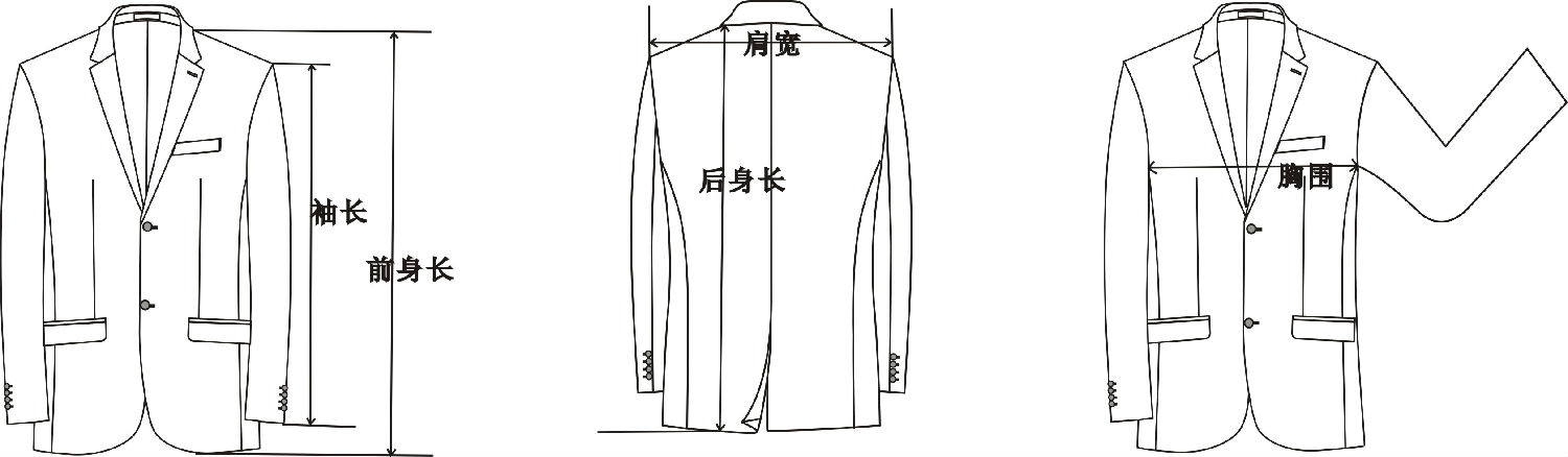 西服测量对照图
